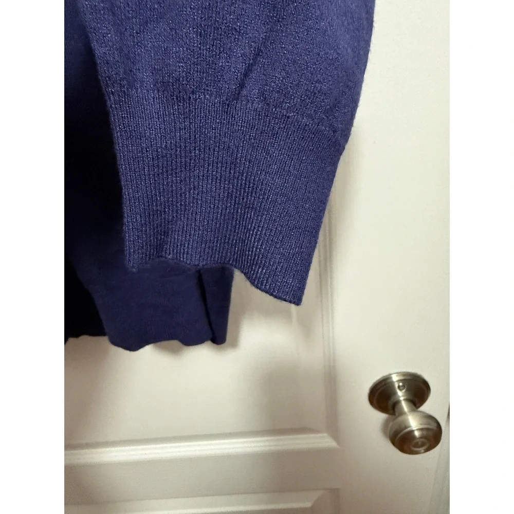 MLANM‎ Womens Navy Blue Crew Neck Long Sleeve Sweater Knit Top XL soft classic